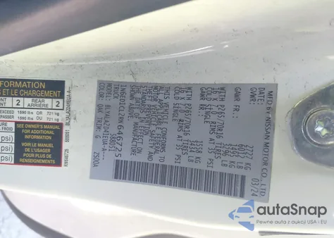 2024 Nissan Frontier King Cab S 4X2 z USA, uszkodzony, nr VIN 1N6ED1CL2RN646725